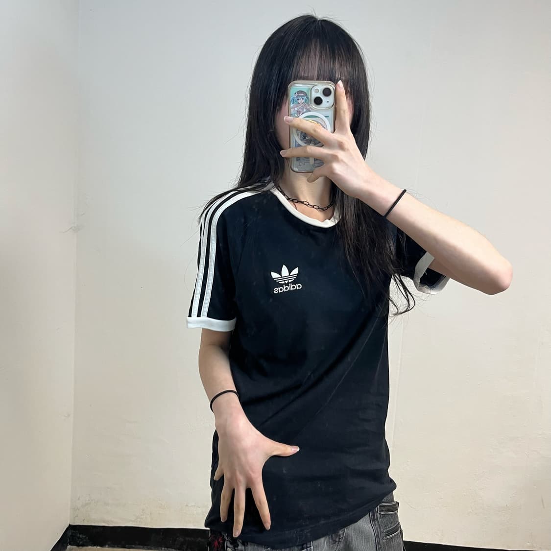 Adidas black firebird ringer t-shirt 상품이미지2