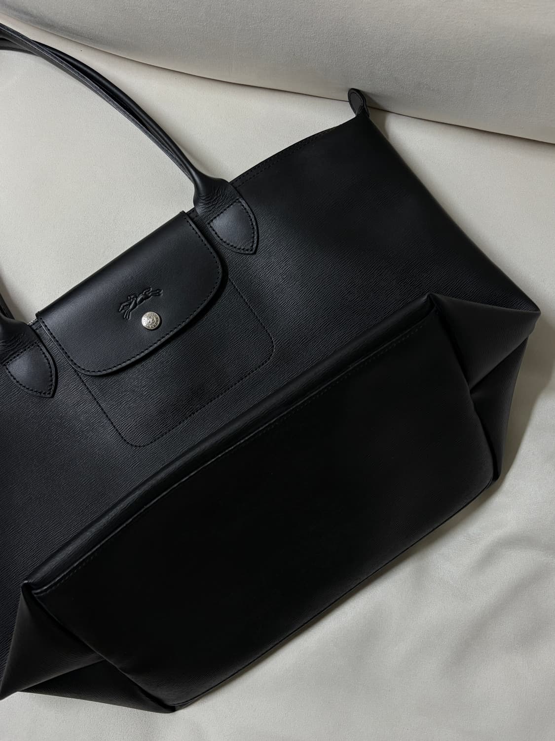 롱샴 르플리아쥬 시티 토트백 블랙 L 상품이미지2