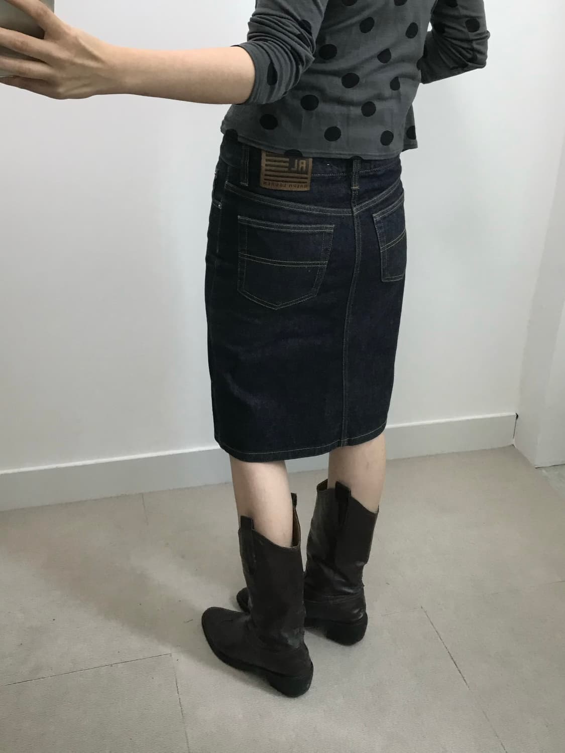 폴로 진스 컴퍼니 진청 미디 스커트 상품이미지2