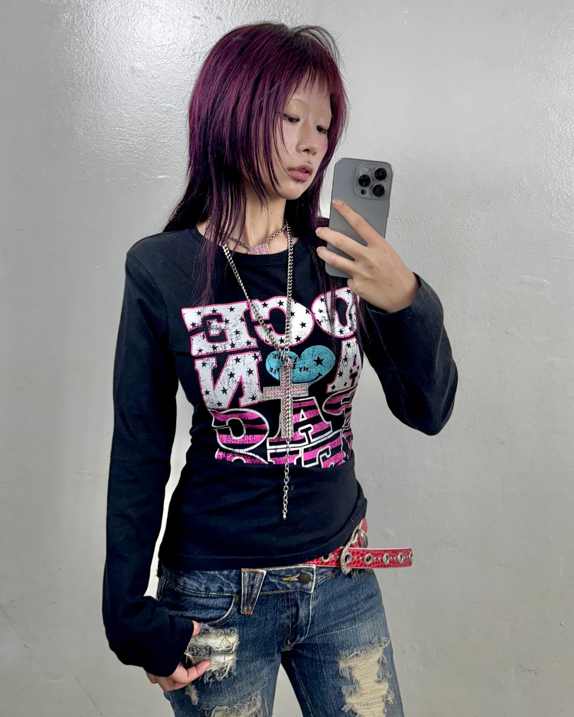 키치펑크레터링롱슬리브 상품이미지2