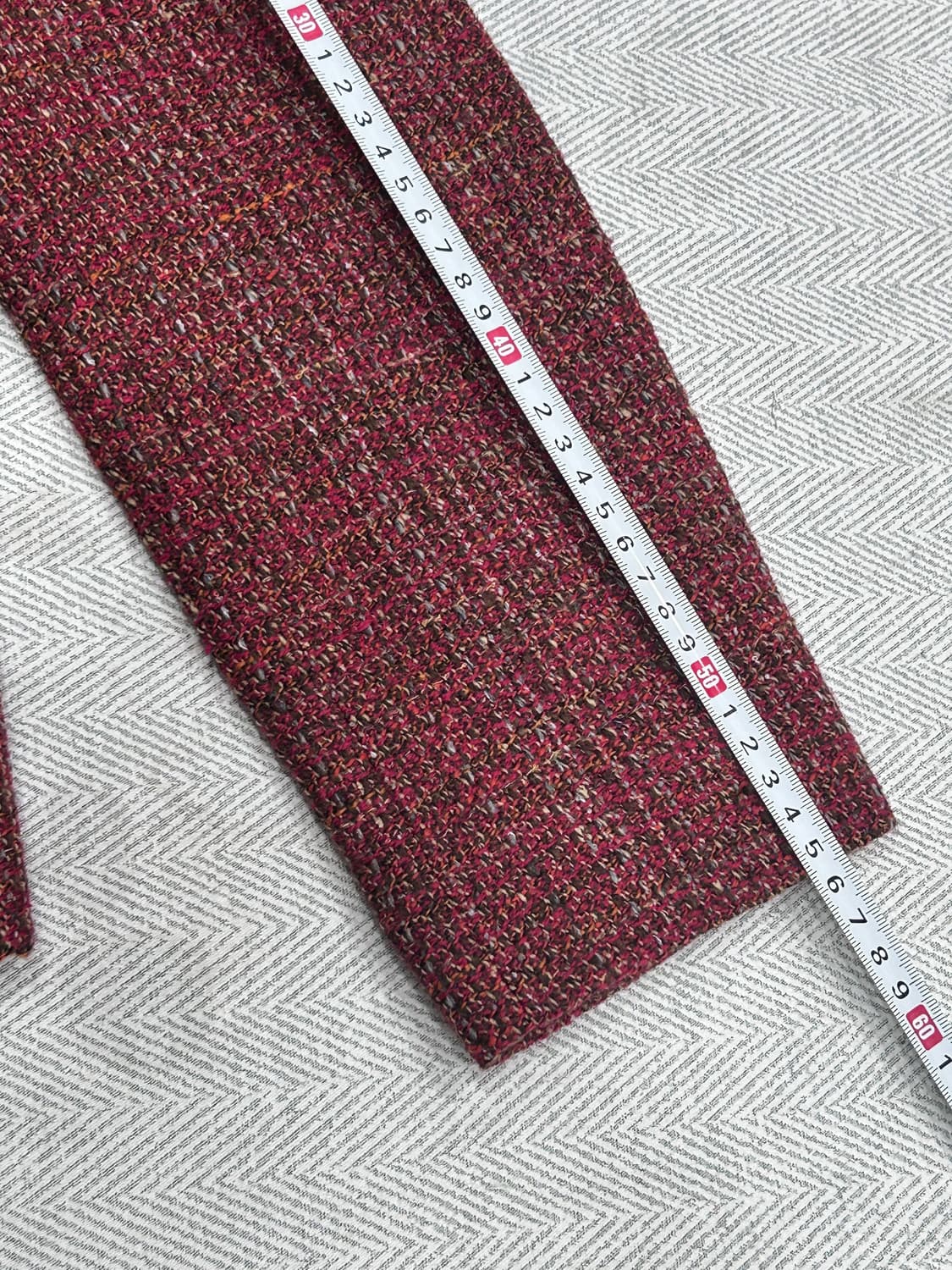 Japan 키이스 실크 혼방 트위드자켓 버건디 여성 85 상품이미지10