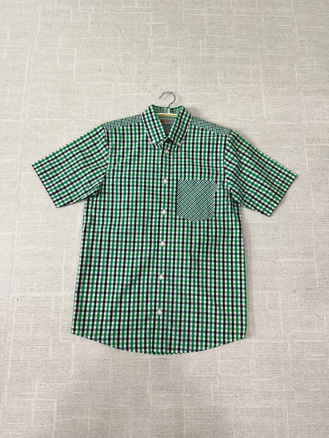 칼하트 그린 체크 반팔 셔츠 상품이미지2