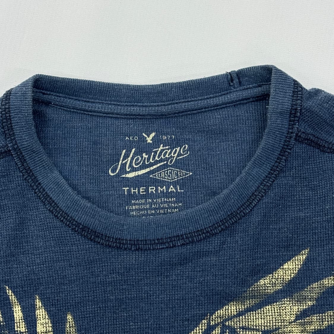 이글스 보헤미안 빈티지 블루 펑크 락 와플 긴팔 티셔츠 스트릿  상품이미지4