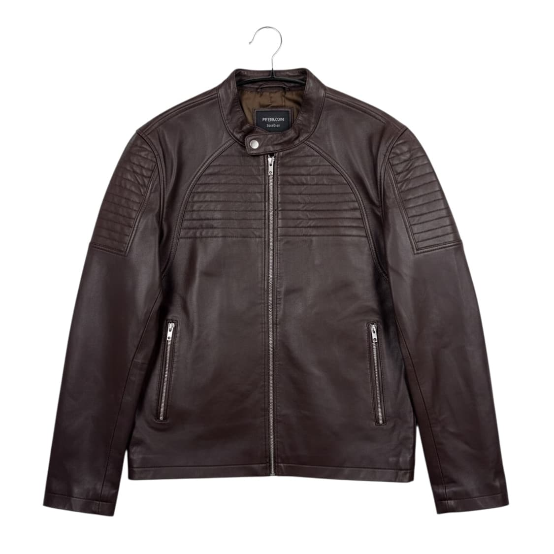 (L) PETERJOHN leather 천연가죽 라이더 자켓 브라운 상품이미지1
