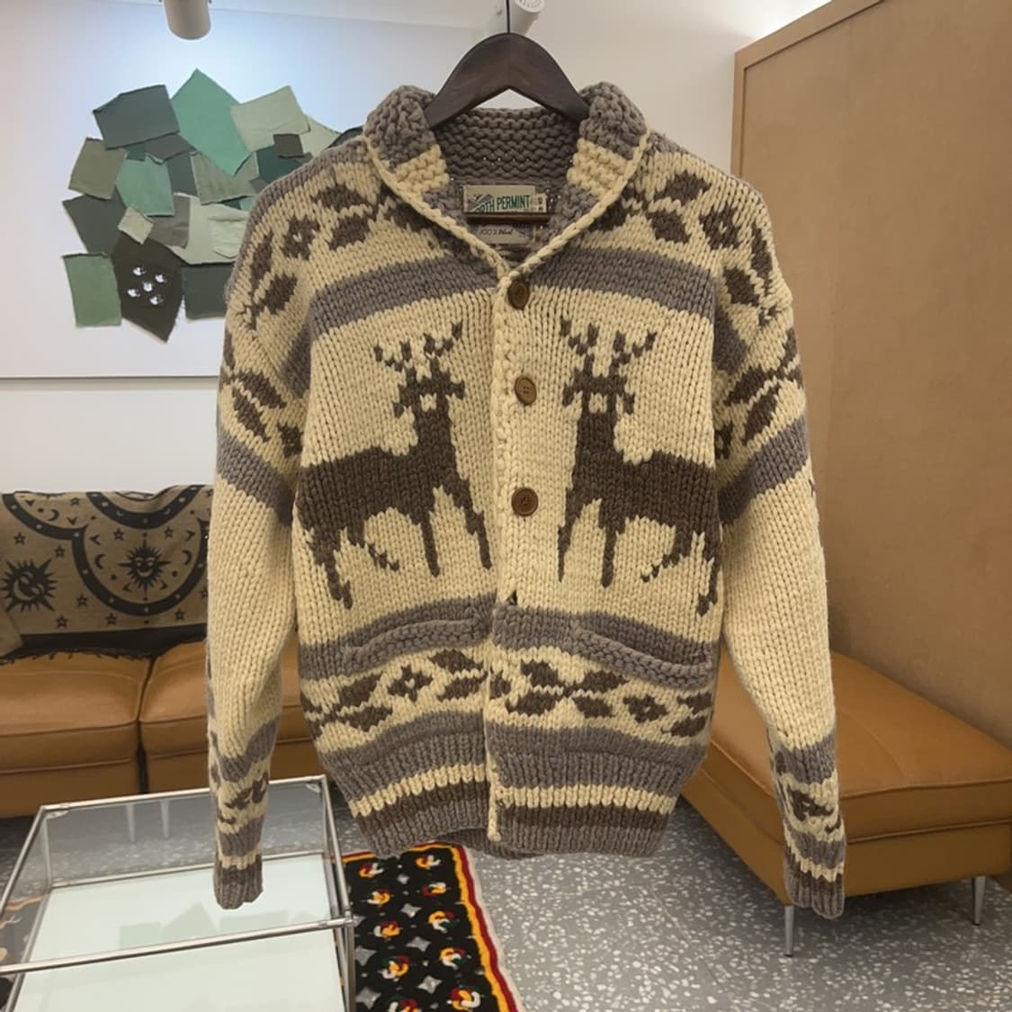 재팬 빈티지 희귀 폭닥여리 노르딕 코위찬 울 가디건 M C07253 상품이미지3