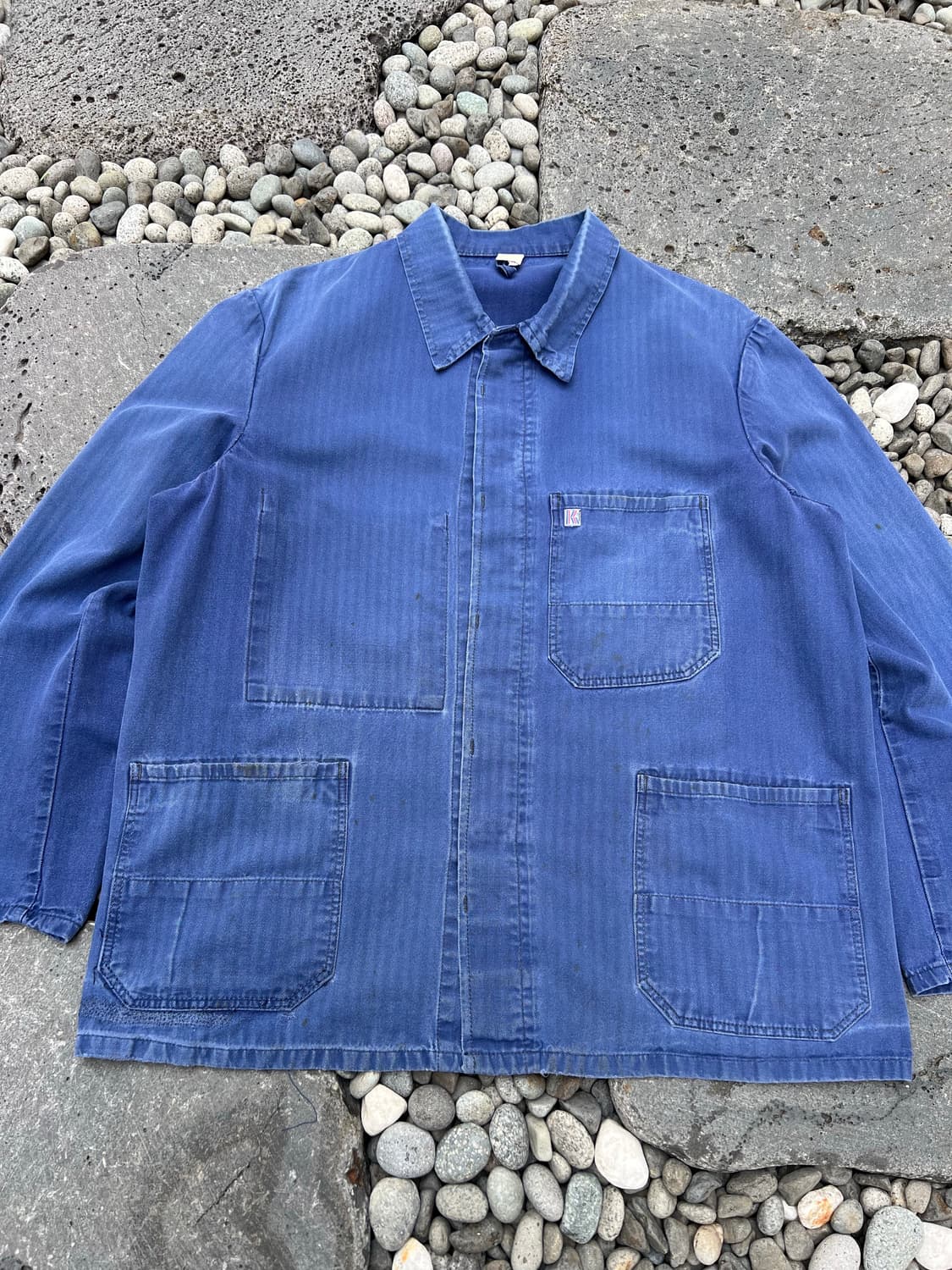 FADED WASHING BLUE "HBT" 헤링본트윌코튼 프렌치워크자켓 상품이미지3