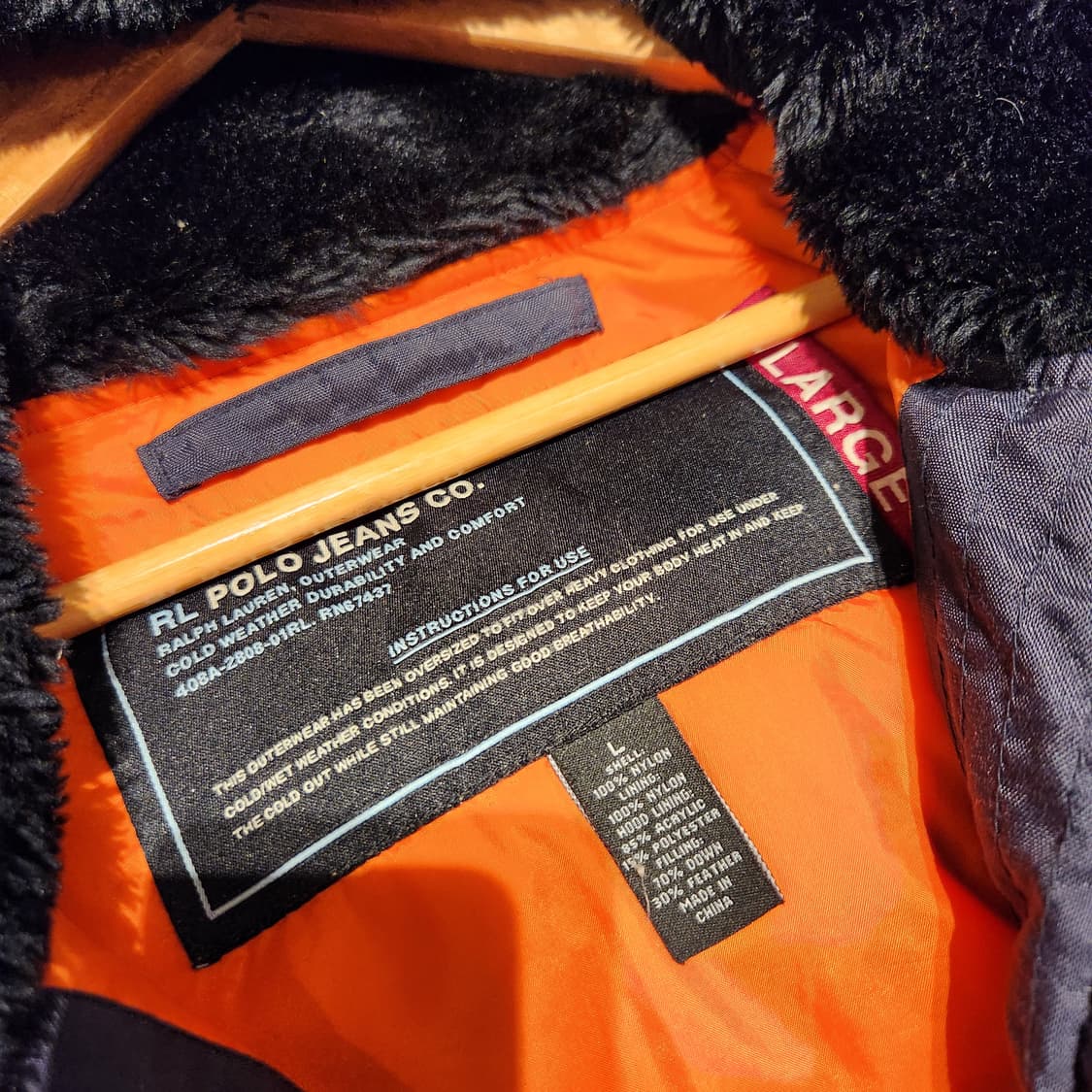 폴로 진스 랄프로렌 헤비 덕다운 N-3B 파카 패딩 L 105~110 상품이미지4
