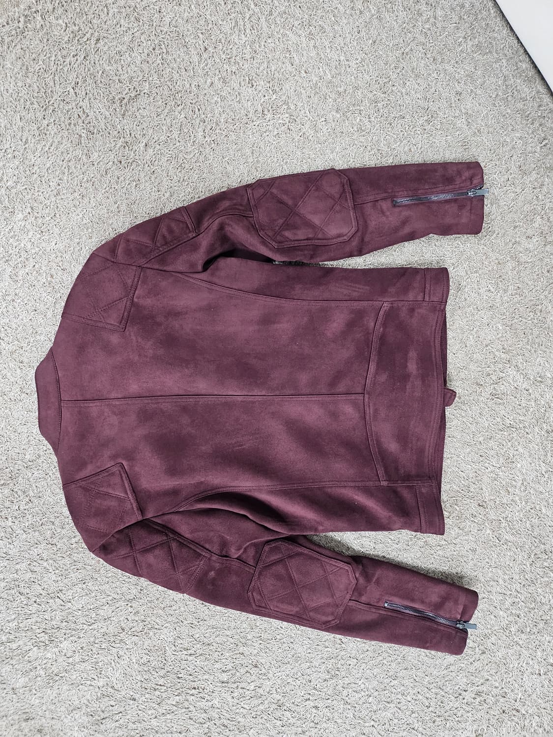 자라맨 ZARA 스웨이드 라이더 자켓 버건디 상품이미지5