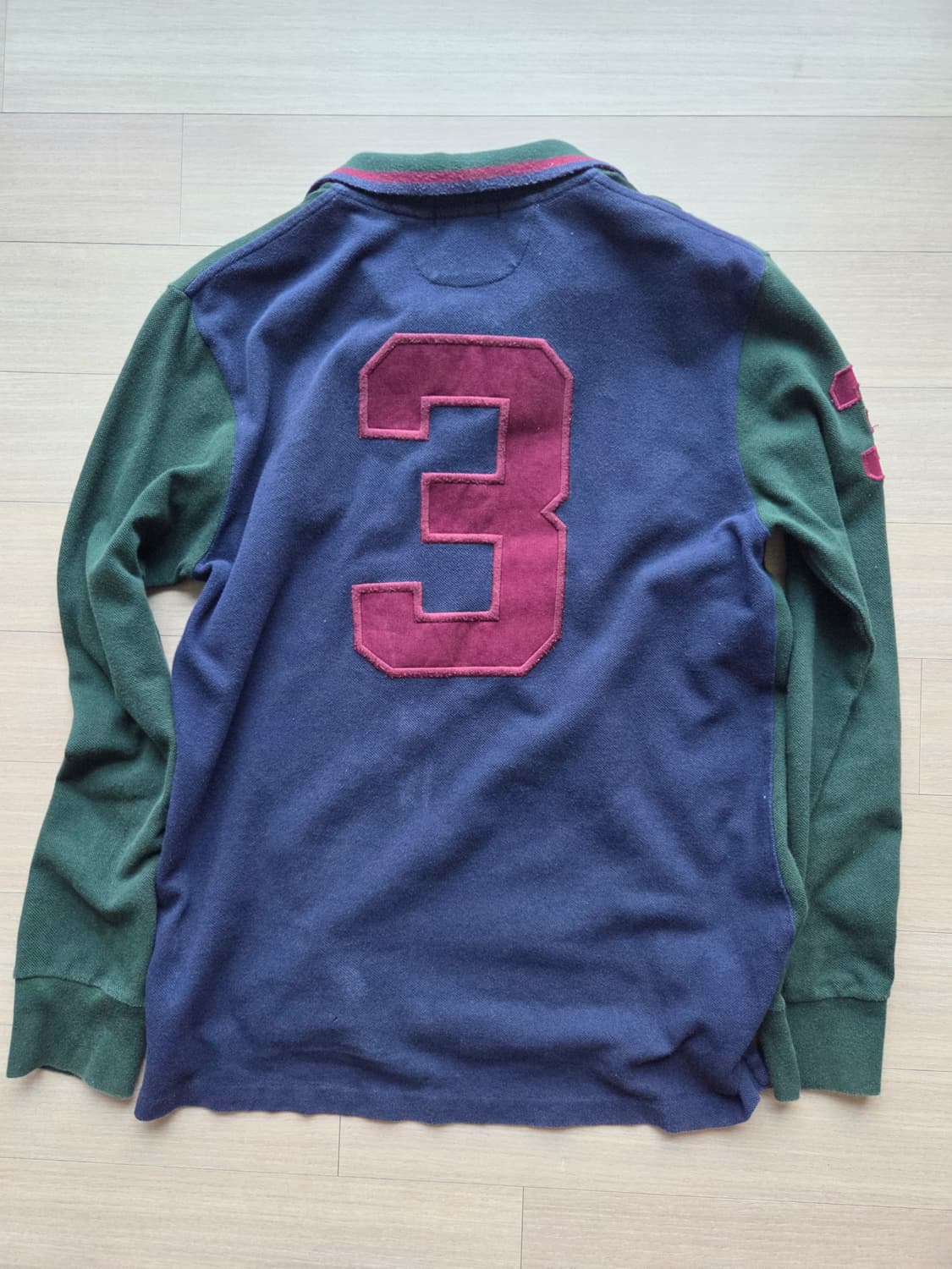 폴로 빅포니 버건디 포인트 카키 럭비티 긴팔티 롱슬리브 상품이미지5