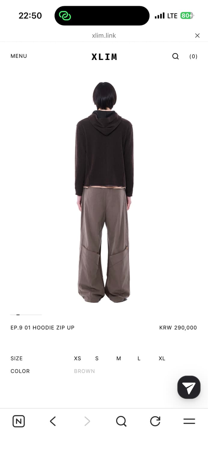 Xlim ep.9 01 Hoodie zip up Brown M사이즈 상품이미지5