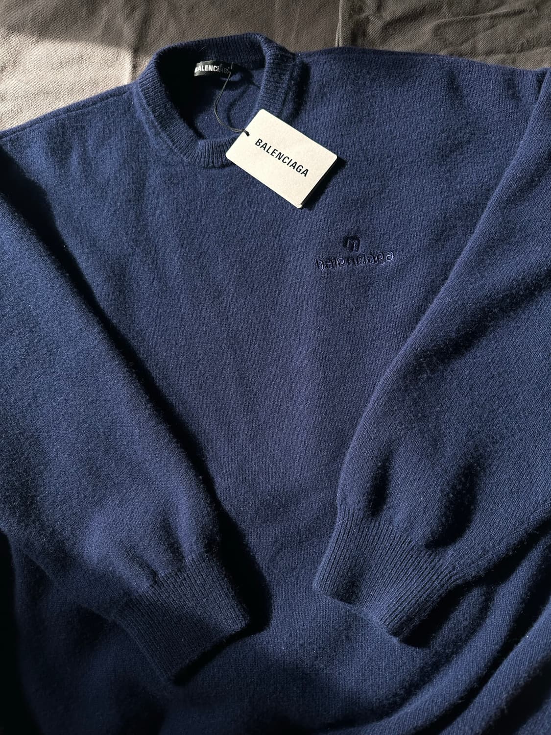 발렌시아가 / 스포티로고 캐시미어 니트 네이비 / M 상품이미지1