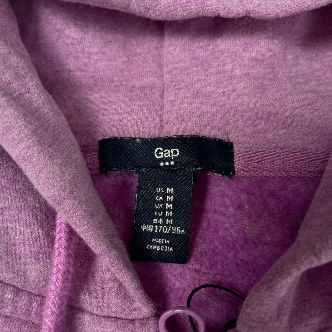 갭 연보라 자수로고 후드집업 M 상품이미지6