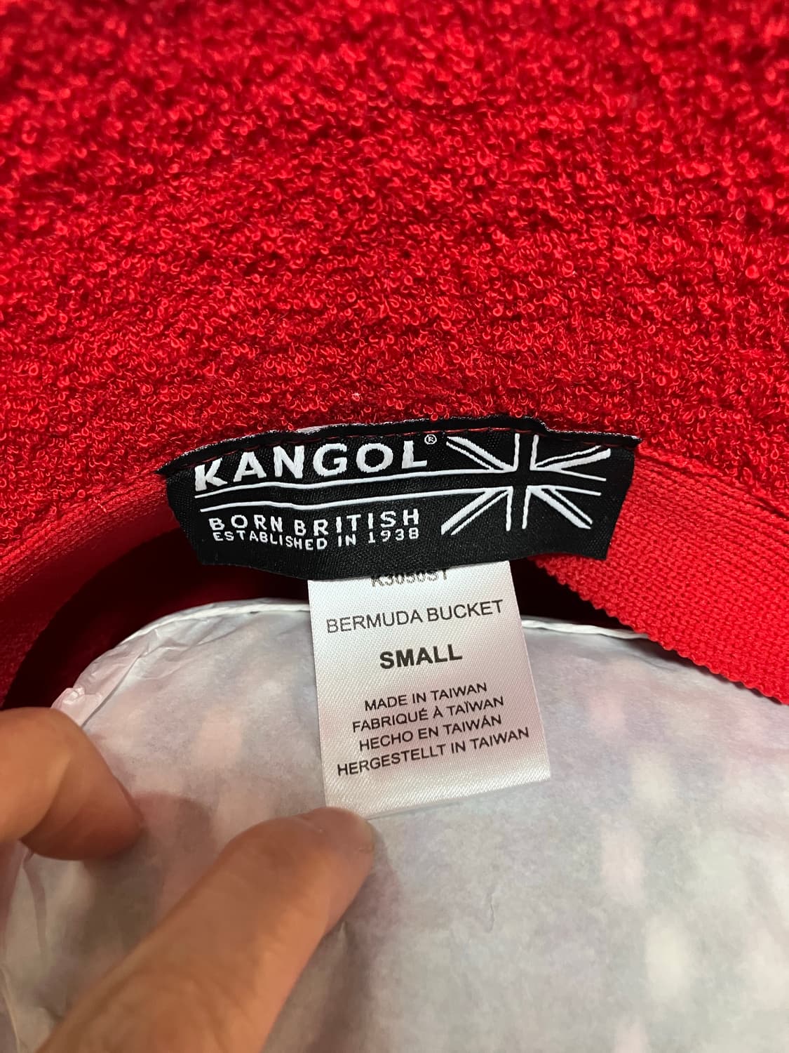 Y2K 대대장 캉골 테리 버킷햇 새제품 쨍한 레드 효리템 상품이미지3