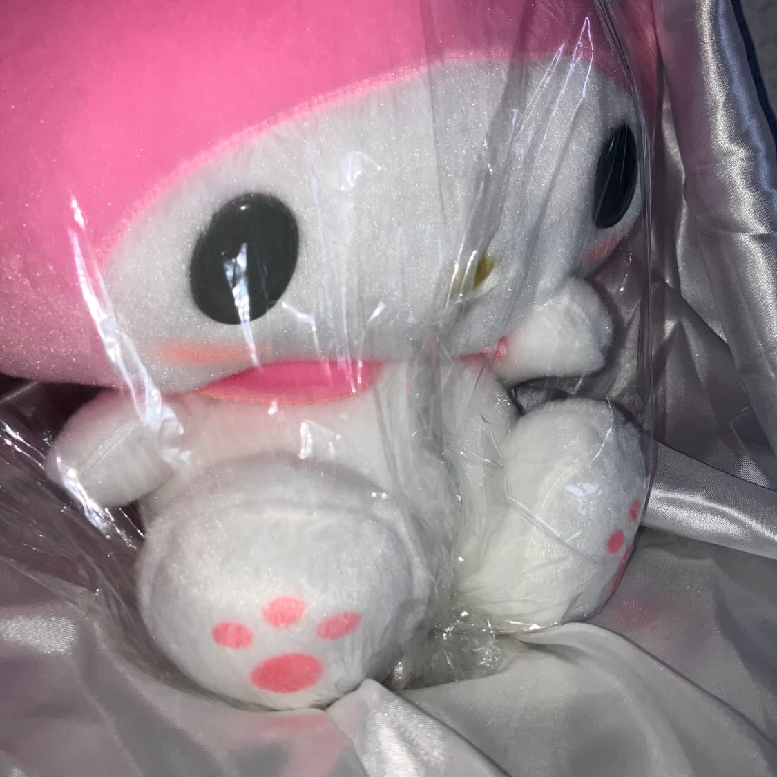 (택O/일본 정품) 산리오 마이멜로디 리본 베이비핑크 갸우뚱 인형 상품이미지4