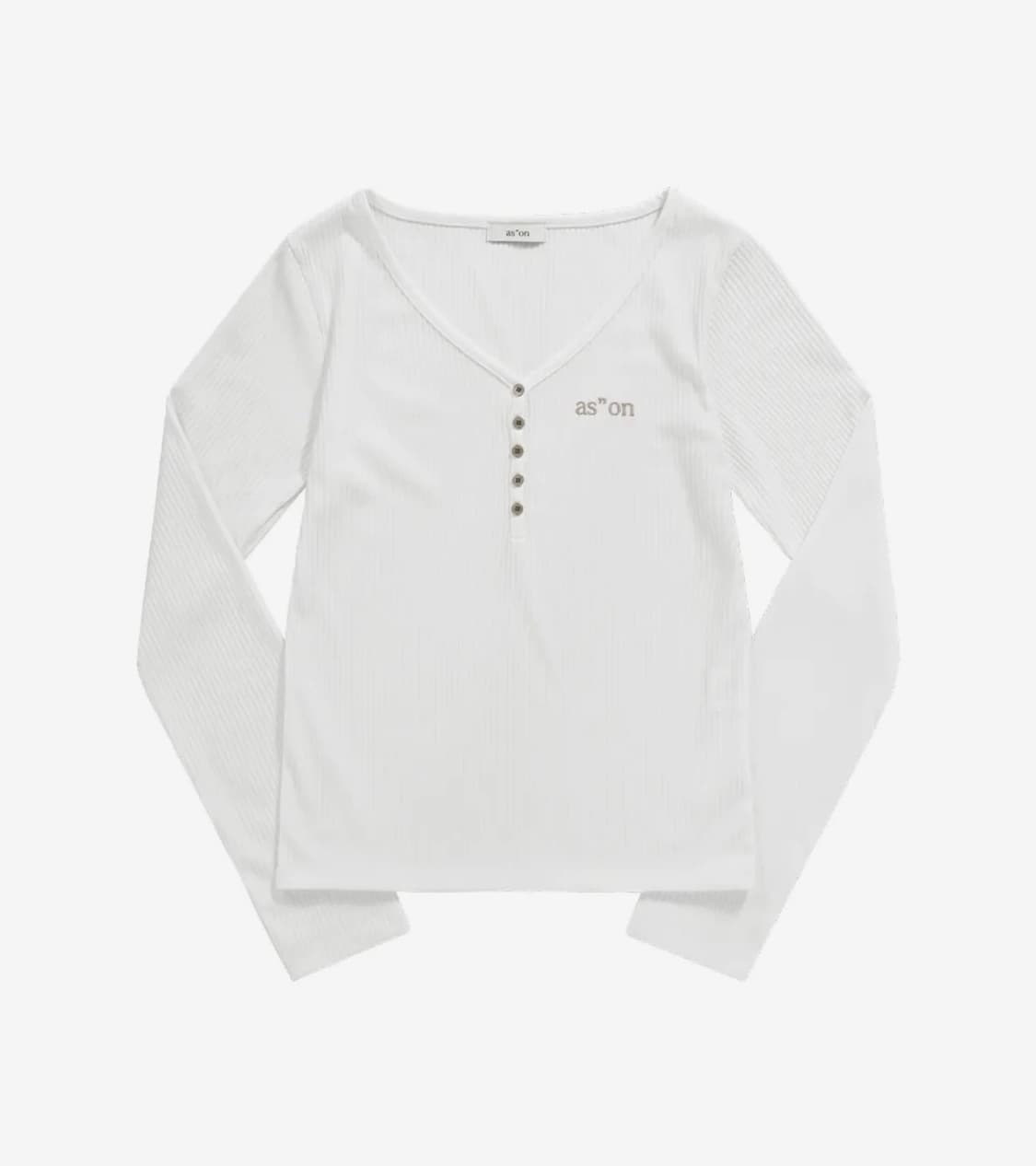 애즈온 WISH RIBBED BUTTON TEE 상품이미지2