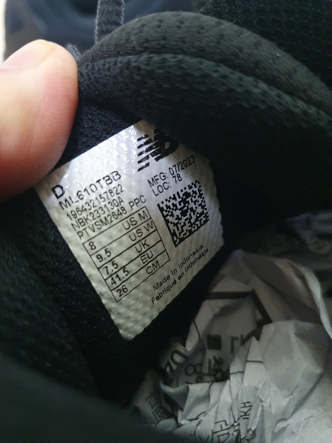 뉴발란스 610 트리플 블랙 운동화 260 상품이미지9