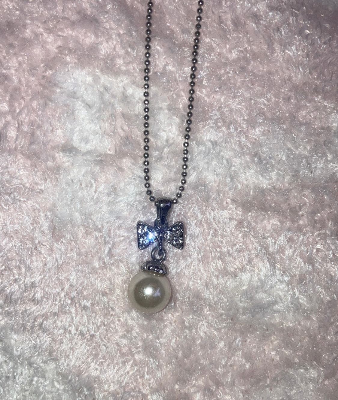 jpn 리본 진주 목걸이 상품이미지1