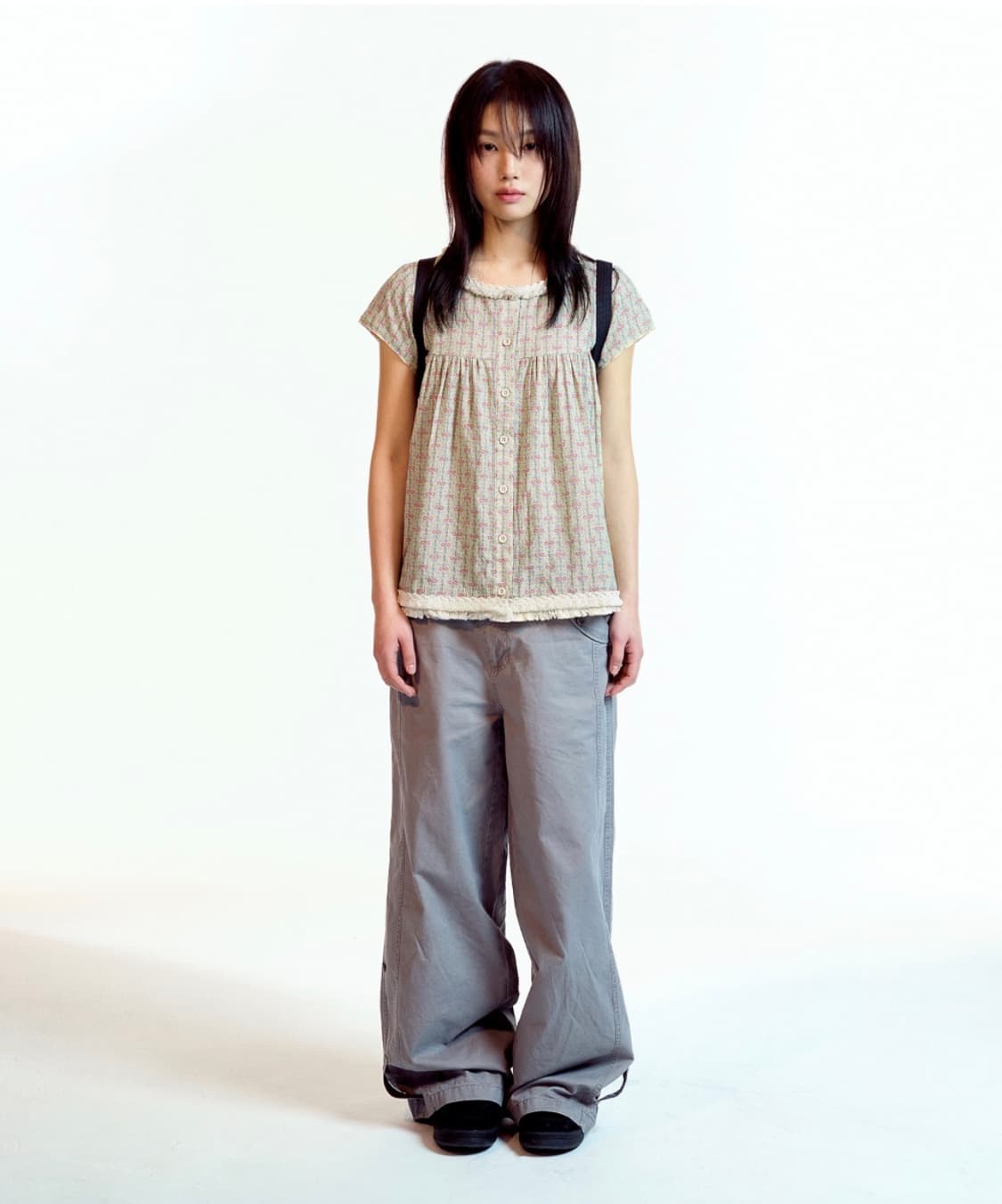 [당일배송] 코이세이오 워시드 버튼 탭 팬츠 0사이즈, 코이세이오 팬츠 상품이미지3