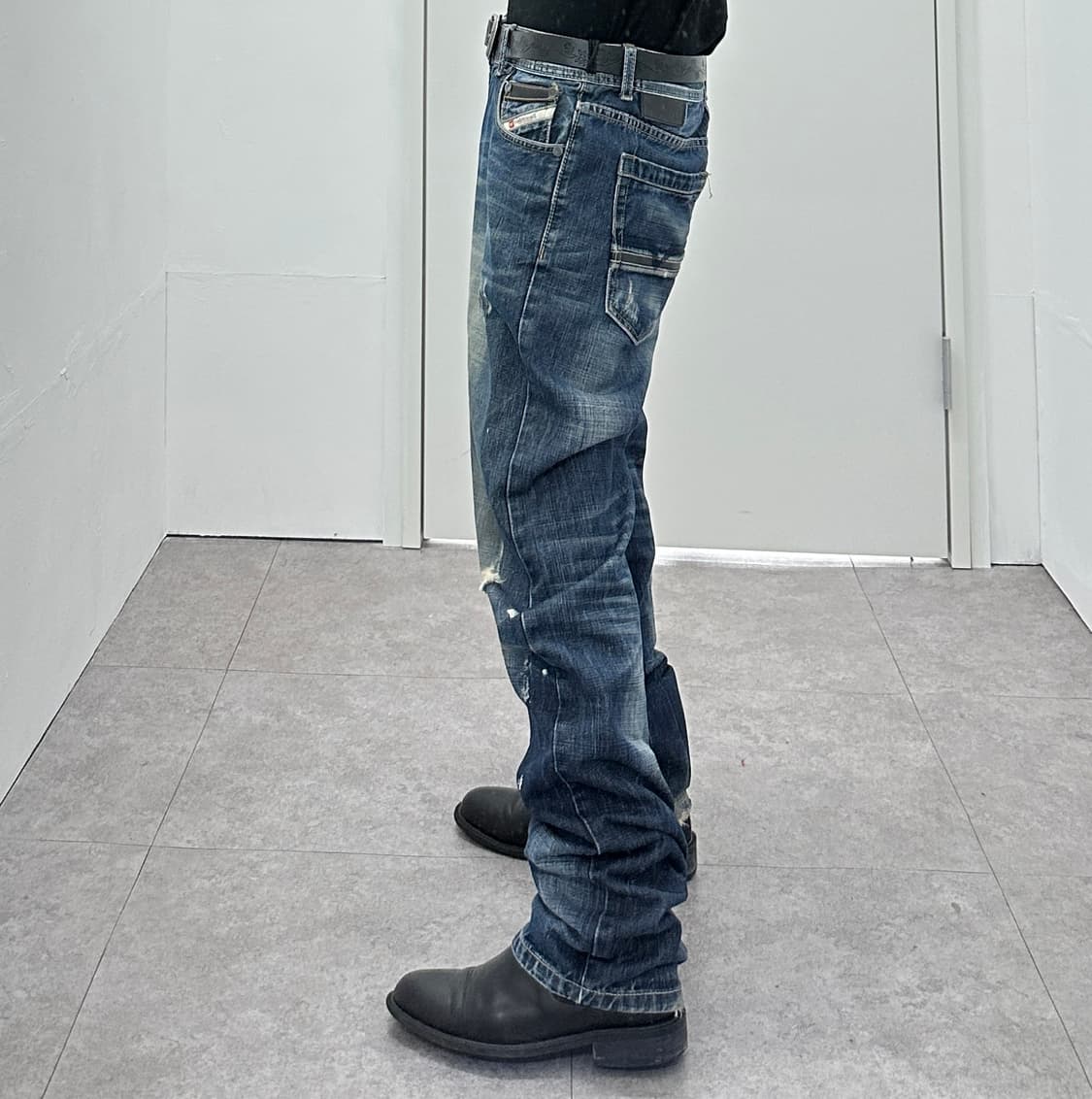 Diesel Leather Tab & Paint Detail Distre 상품이미지2