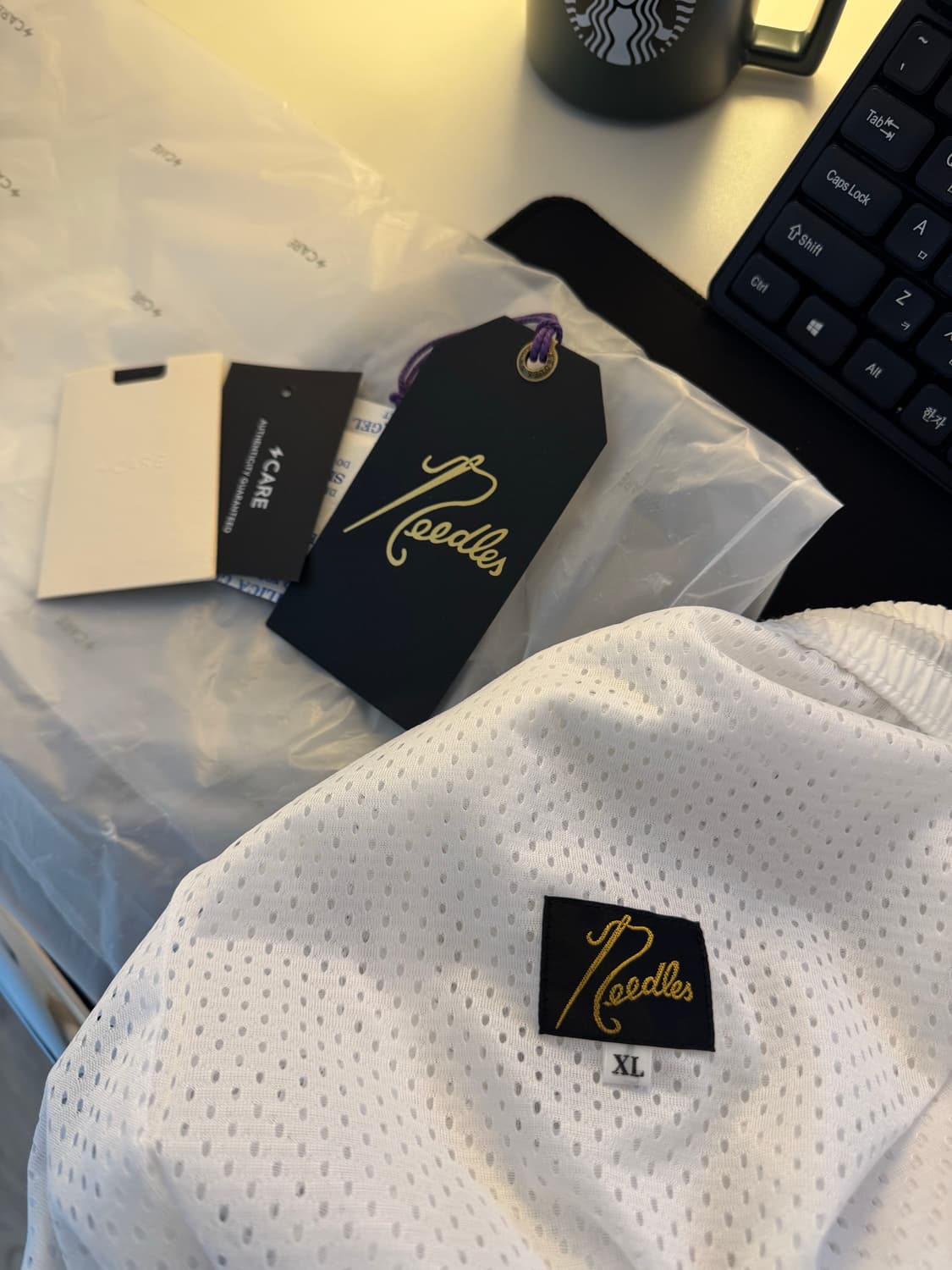 [XL]니들스X빔즈 커스텀 나일론 트랙 팬츠 화이트 상품이미지2