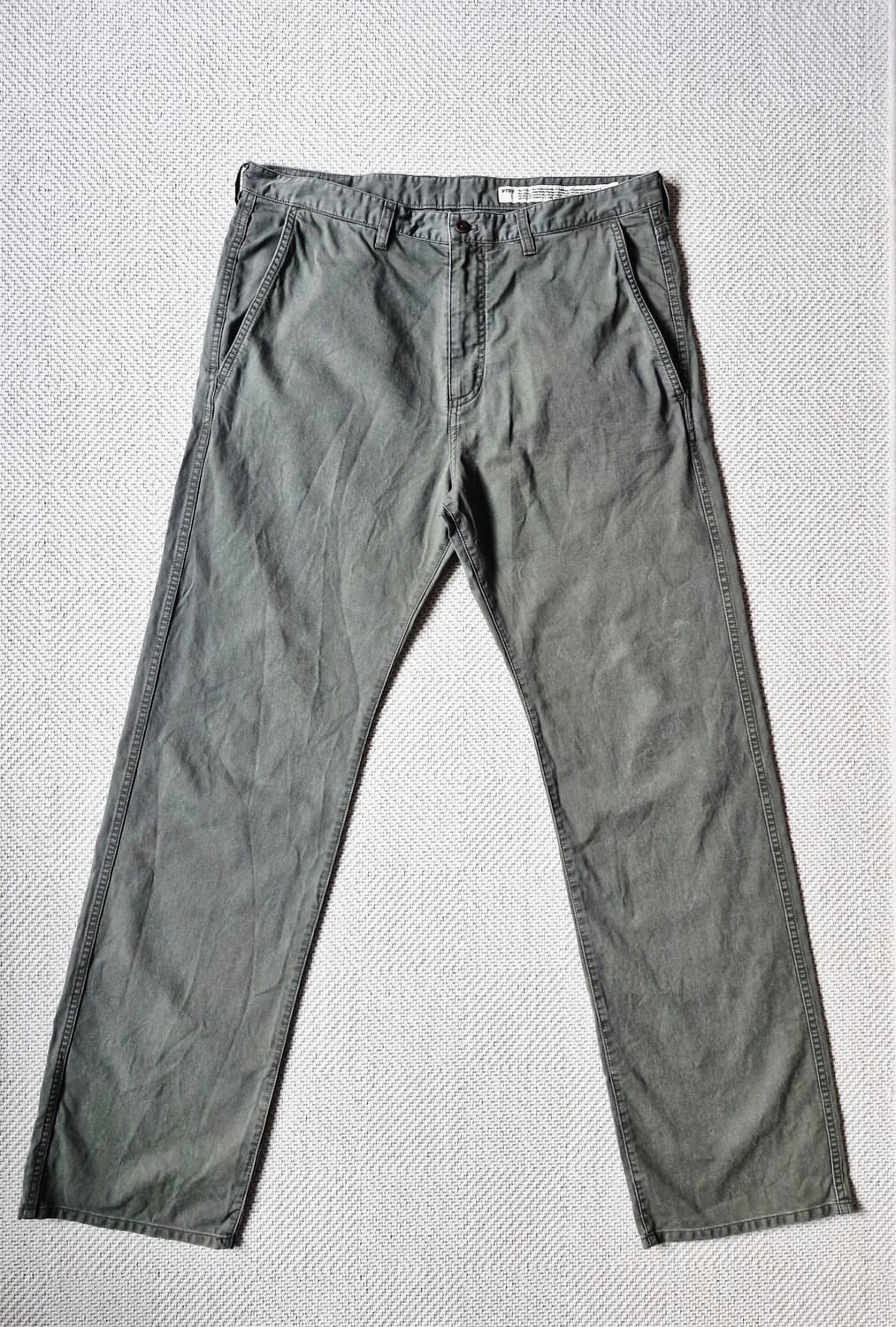 포터리 가먼트 워시드 스트레이트 팬츠 카키 상품이미지6