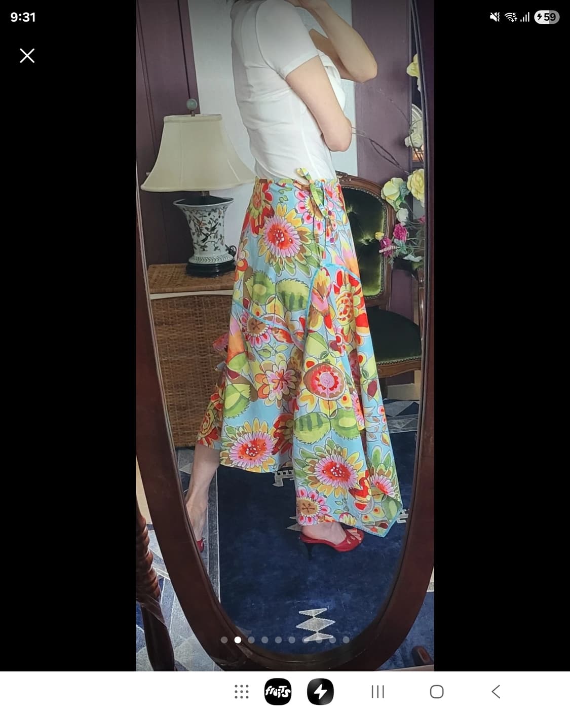 오일릴리 해바라기 언밸런스 스컷 상품이미지3