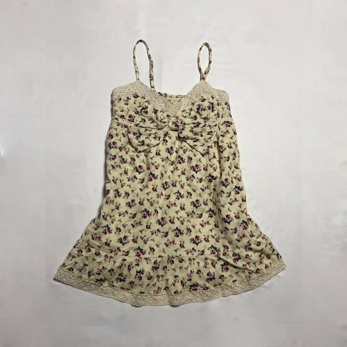 꽃무늬 리본 슬리브리스 상품이미지1