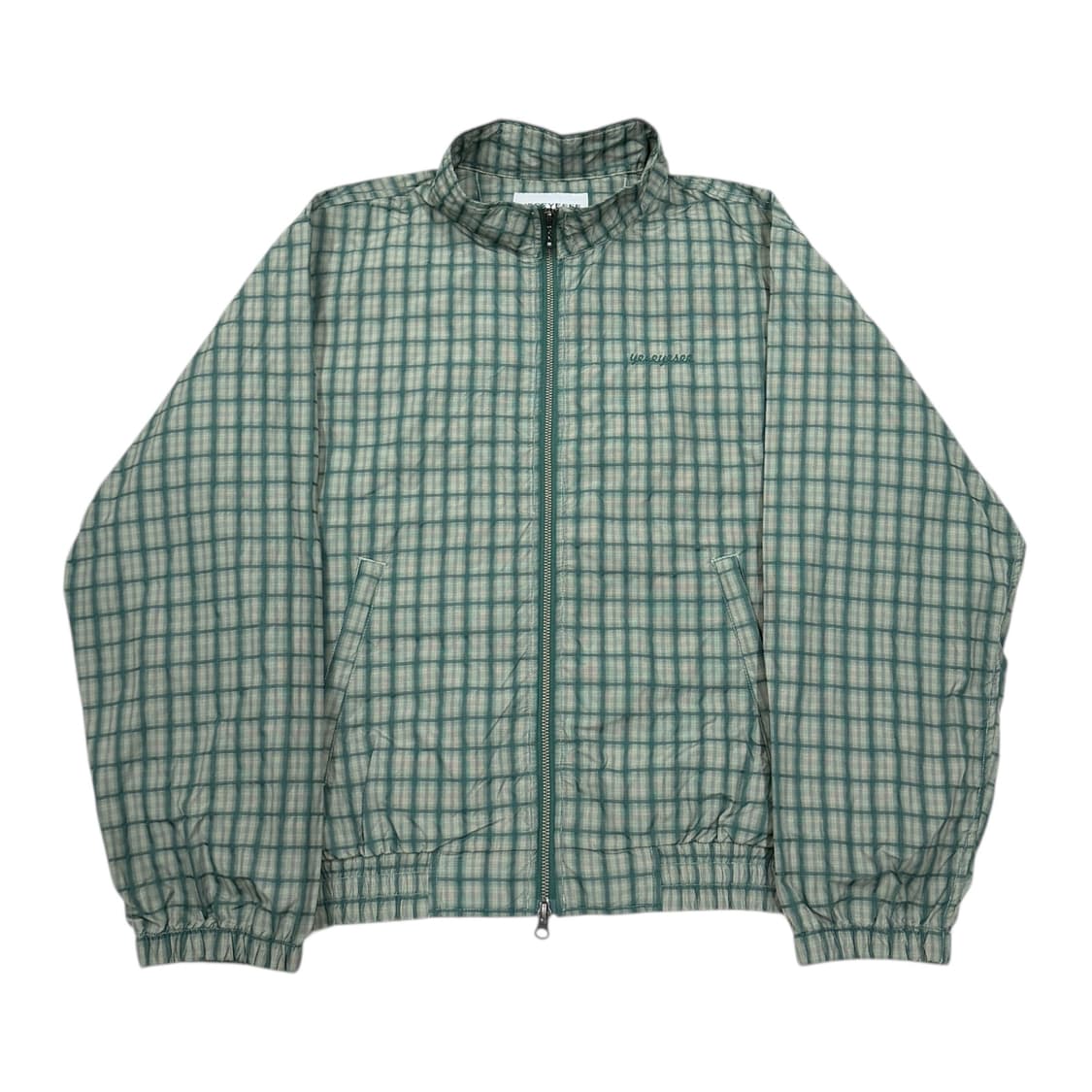 예스아이씨 윈도우페인 집 블루종 자켓 체크 그린 S 상품이미지1