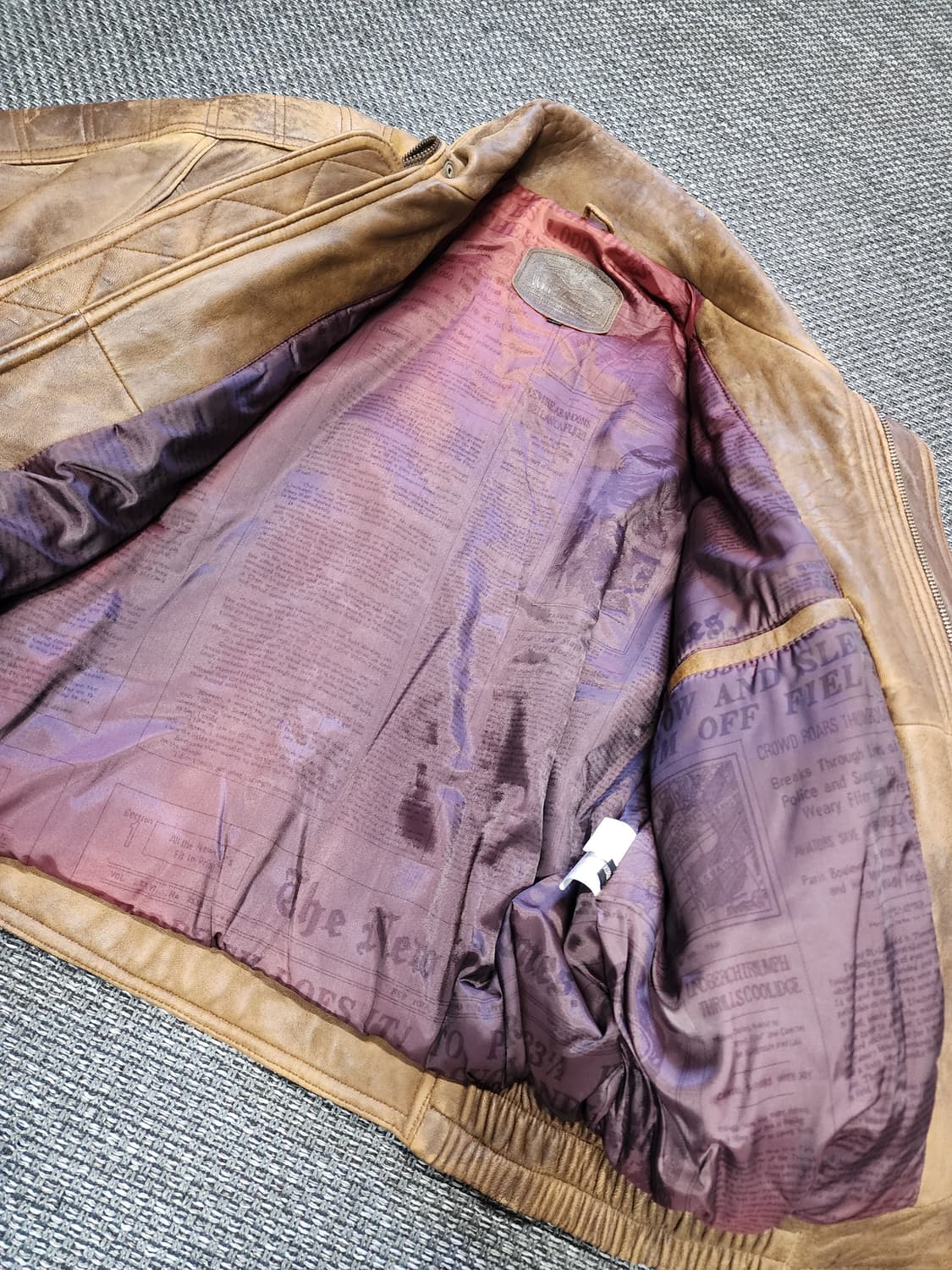 빈티지 가죽 자켓 브라운 상품이미지4