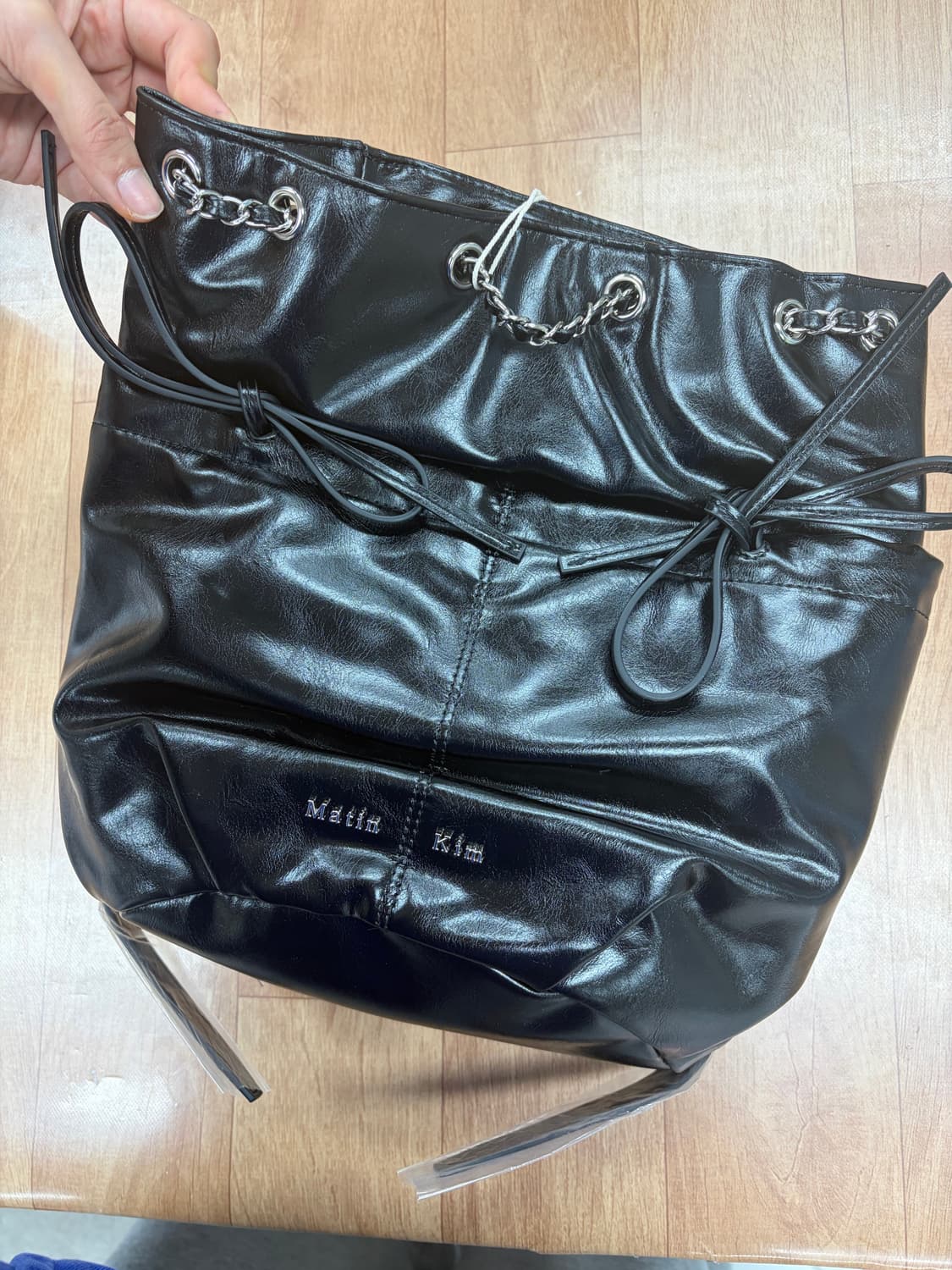 (새상품) 마뗑킴 드로우 스트링 리본 백팩 상품이미지4