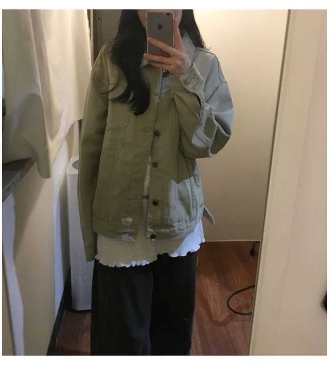 하나케 하우 워싱 루즈 코튼 트러커 자켓 상품이미지4