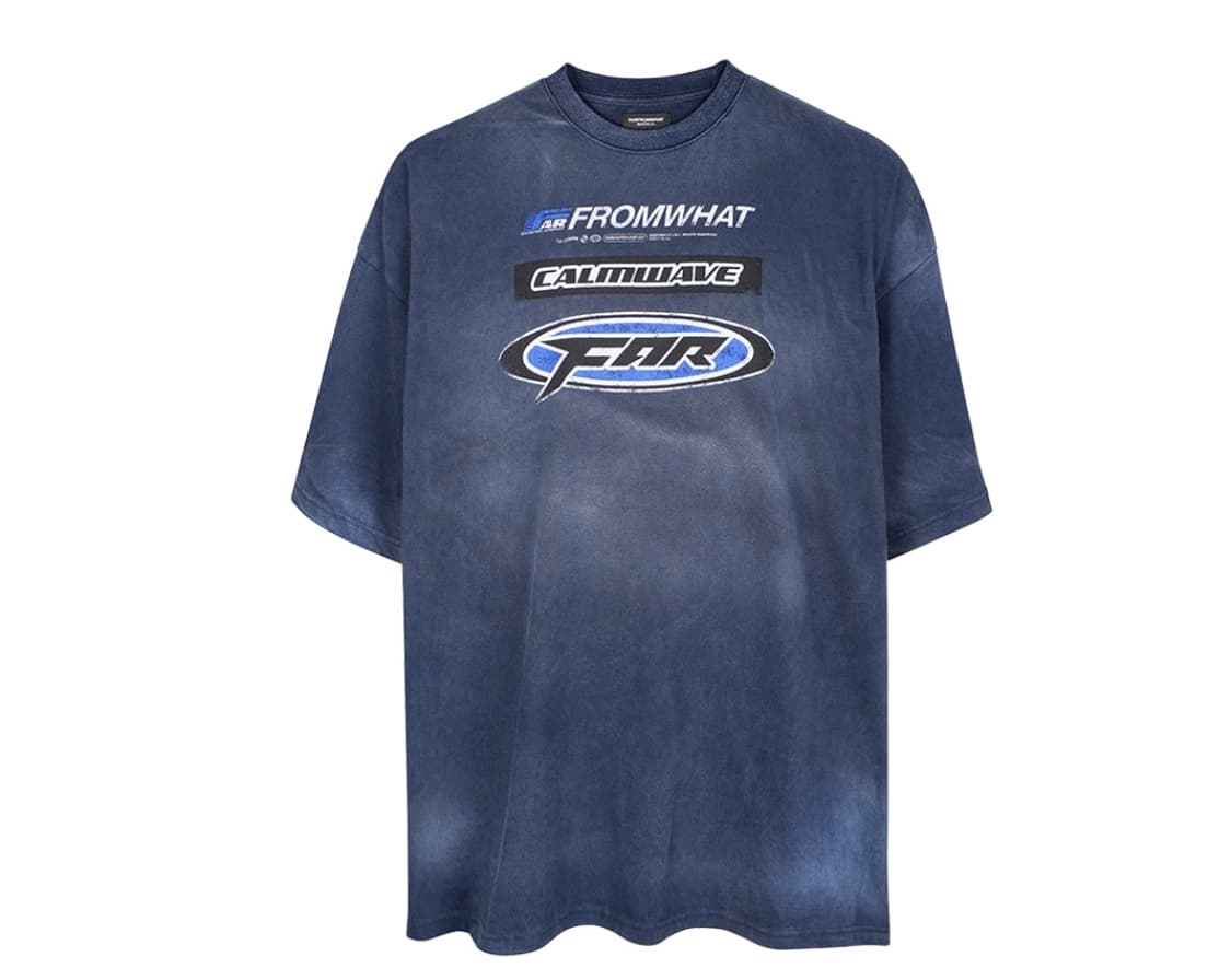 파아카이브 far washed logo 티셔츠 네이비 1 상품이미지1