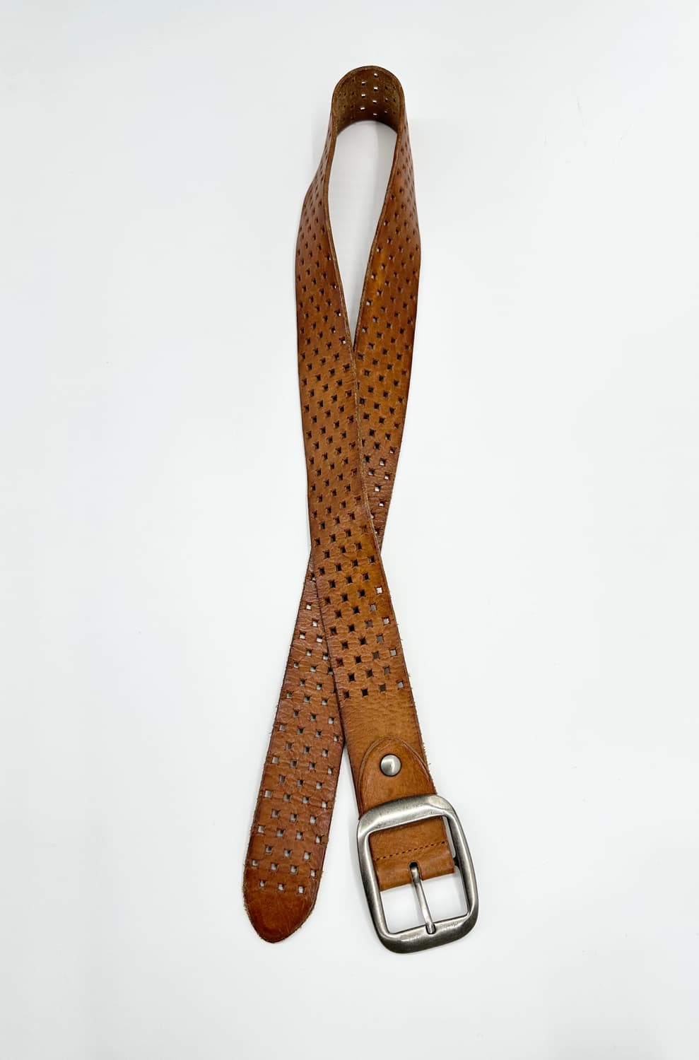 NONE vintage punching detail leather bel 상품이미지5