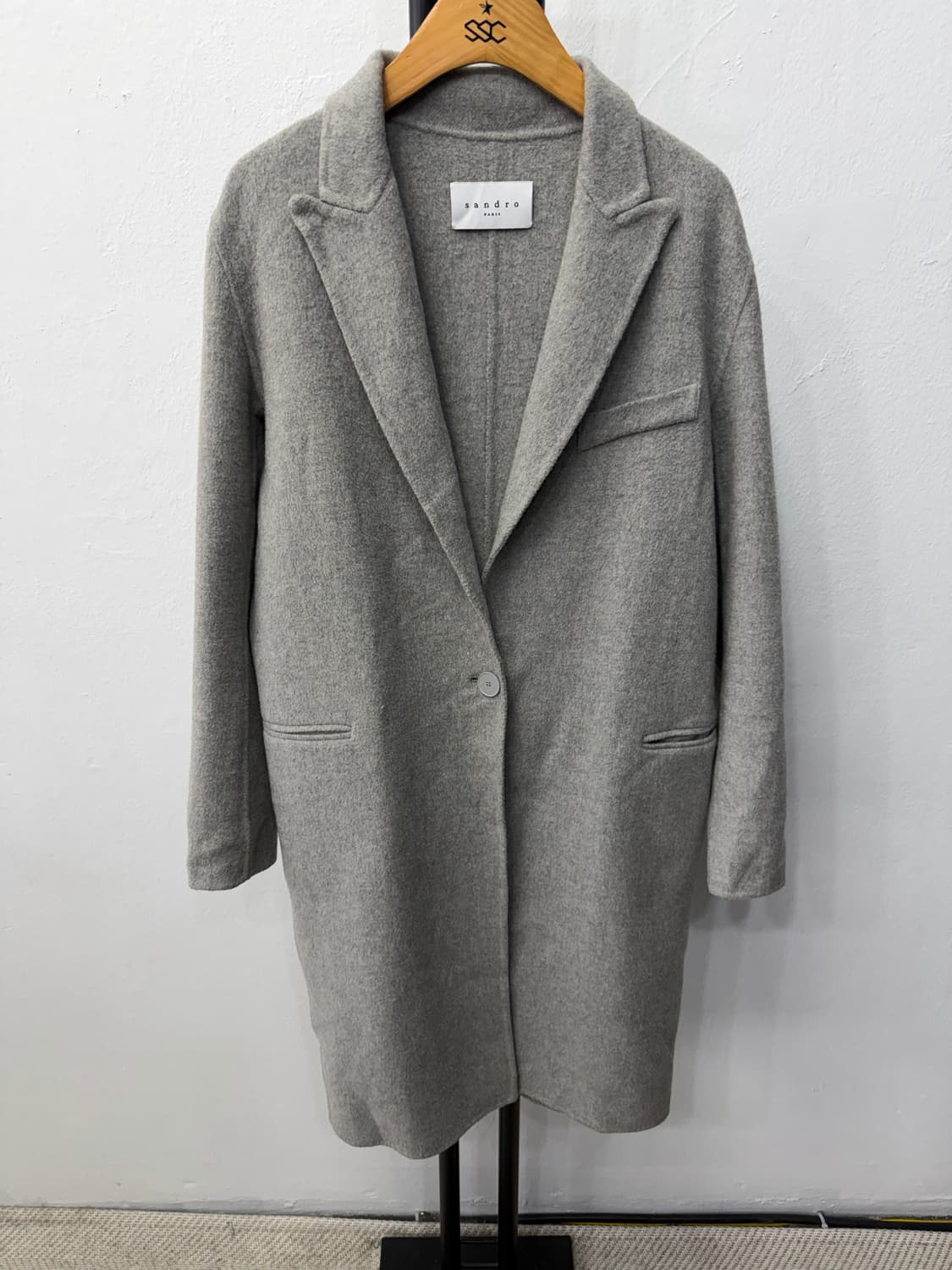 정품) 산드로 여성 간절기 그레이 코트 36 상품이미지1
