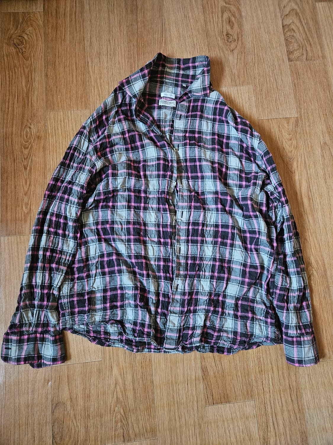 우드비 링클 워시드체크셔츠  상품이미지2