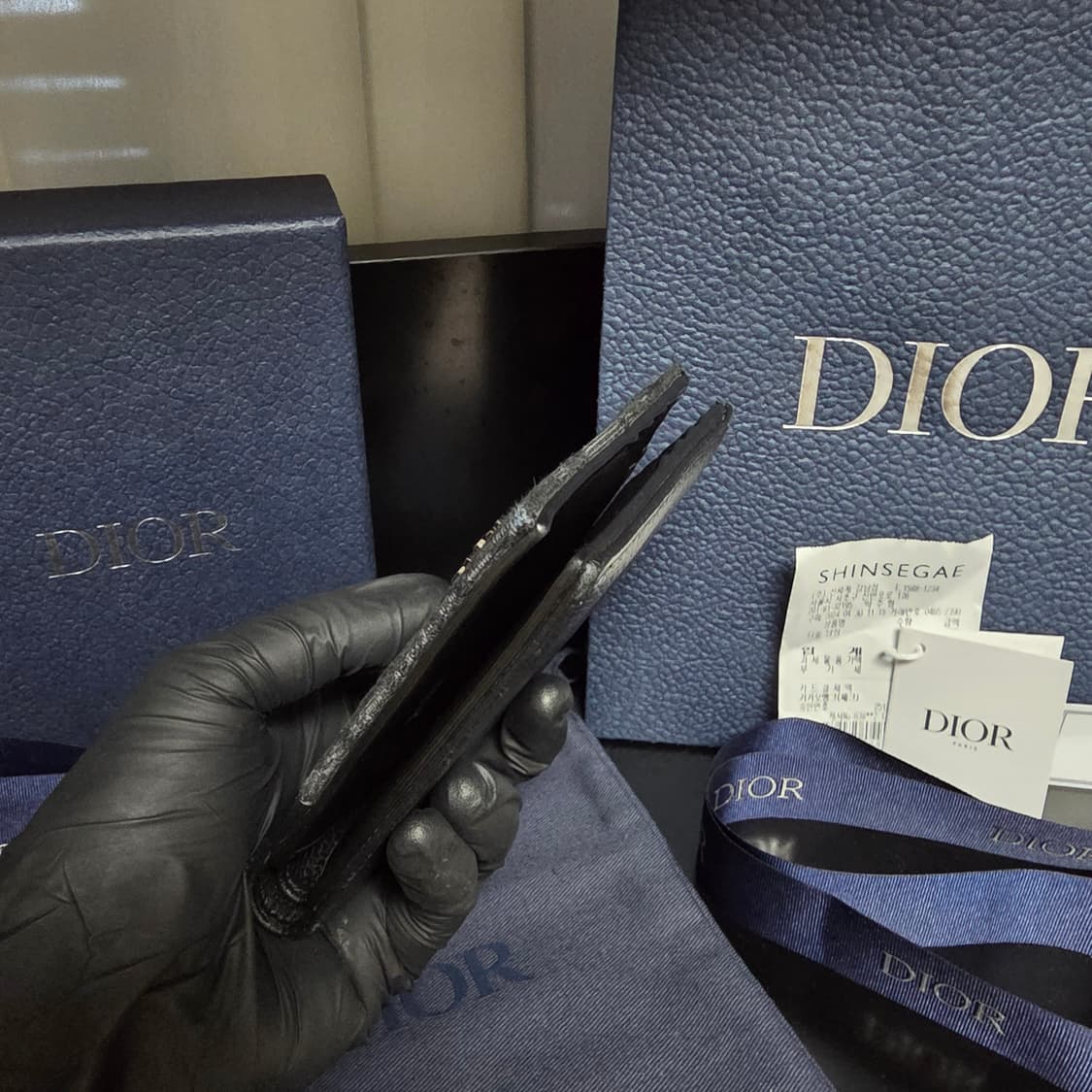 {클로젯}[풀구성+영수증]디올 새들 디올 오블리크 자카드 반지갑 상품이미지8