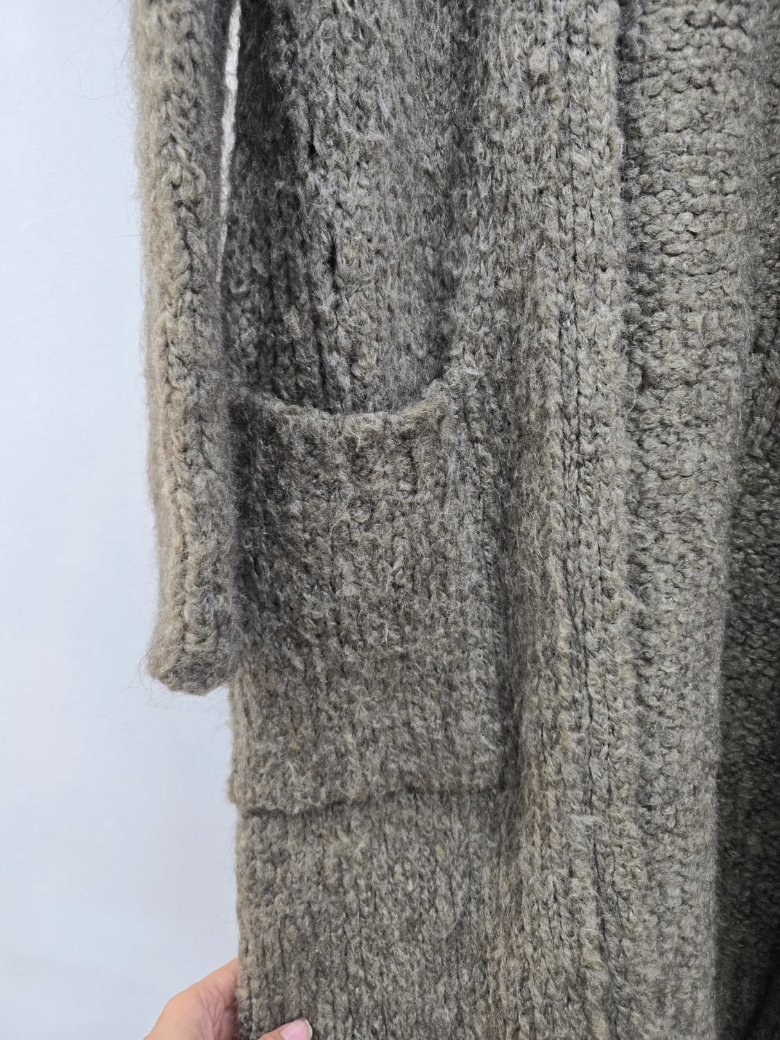 마쥬 여리여리 도톰 굵은 짜임 울 롱니트가디건 상품이미지5