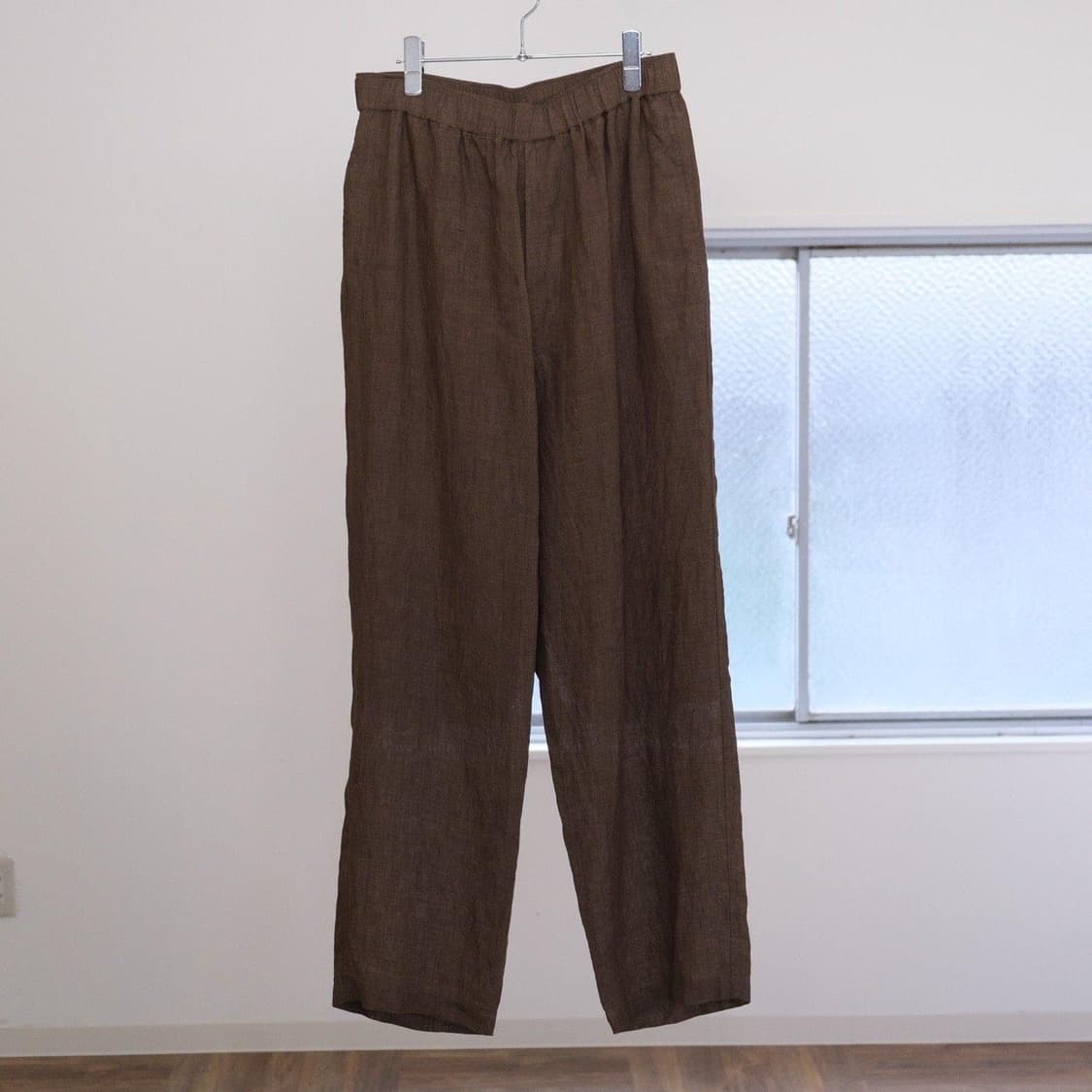 [2] 일레브 린넨 포플린 트라우저 브라운 상품이미지1