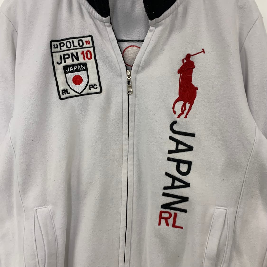 폴로 랄프로렌 빅포니 희귀 재팬 일본 화이트 코튼 집업 자켓 상품이미지5