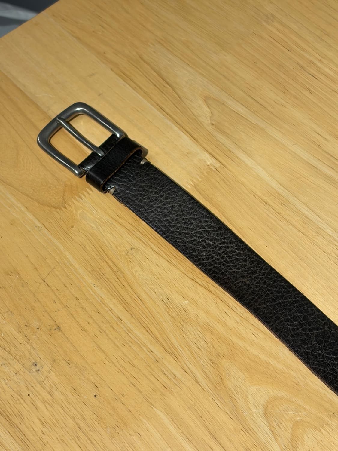 Western classic belt / 블랙 차심 레더 벨트 상품이미지2