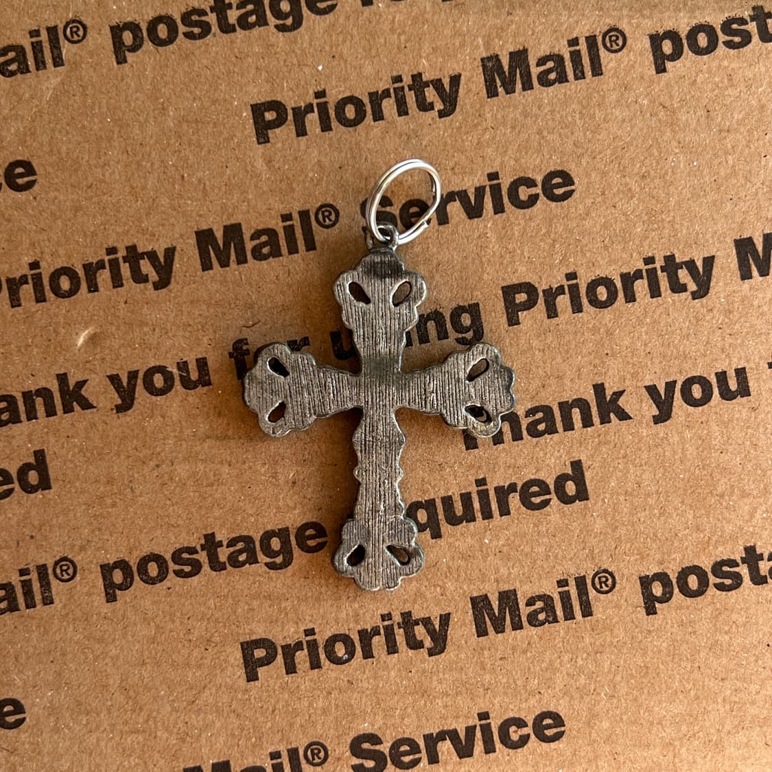 90s vtg Color Gem Cross Keyring 상품이미지2