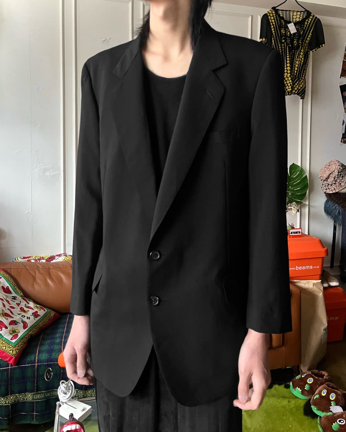 Old GIVENCHY Mohair & Wool Black Blazer 상품이미지2