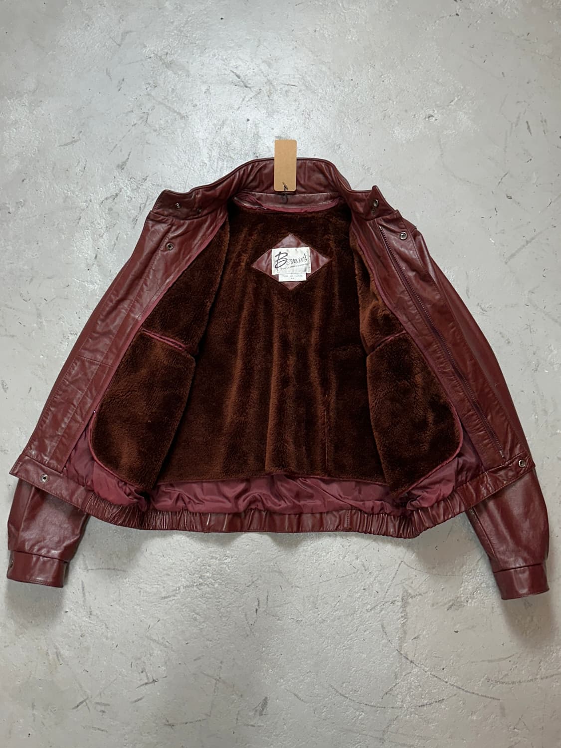 80's 빈티지 버건디 레더 자켓 파이트클럽 타일러 더든 상품이미지7