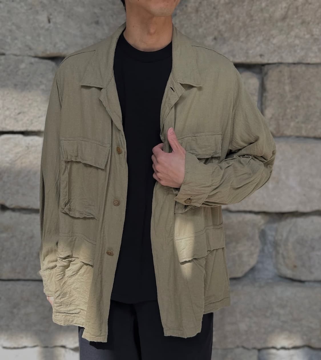 [3] 코모리(comoli) 25ss 로우 실크 BDU 자켓 카키 상품이미지2