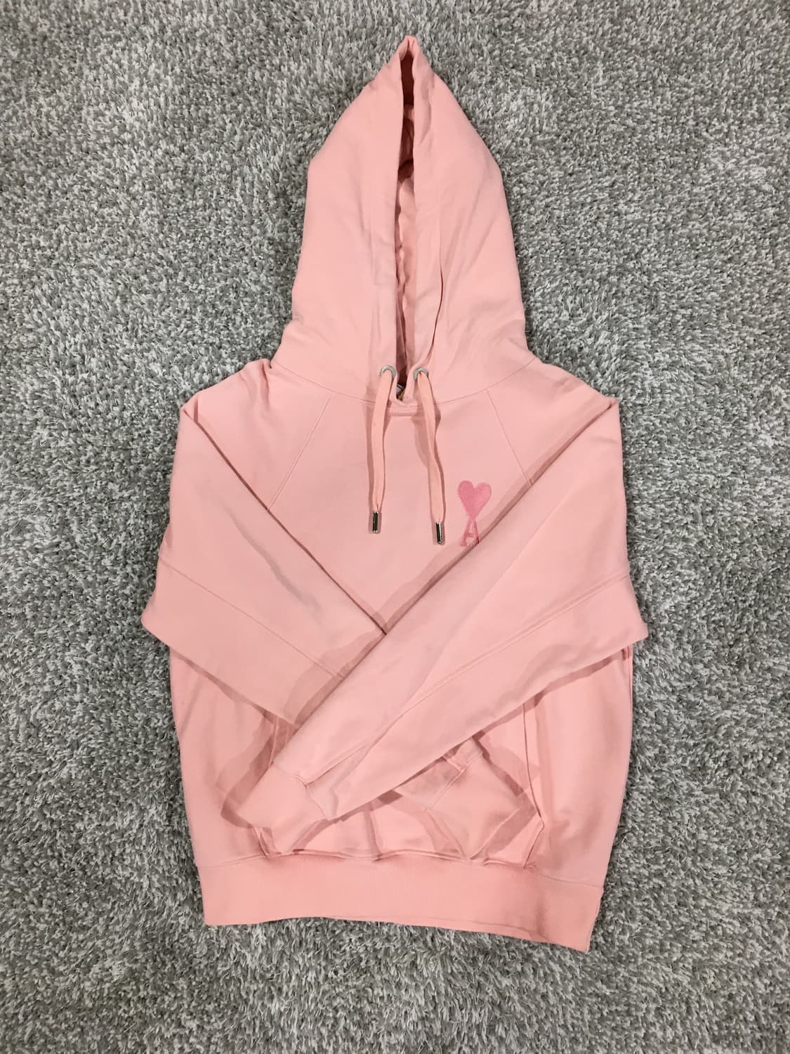 아미 로고 핑크 후드티 상품이미지1