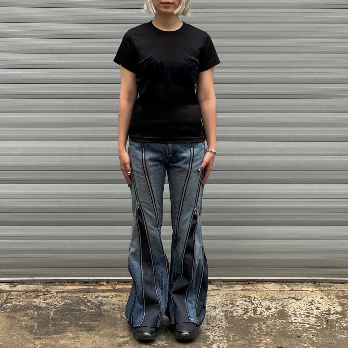 Velour Patch T-shirt Black 상품이미지7