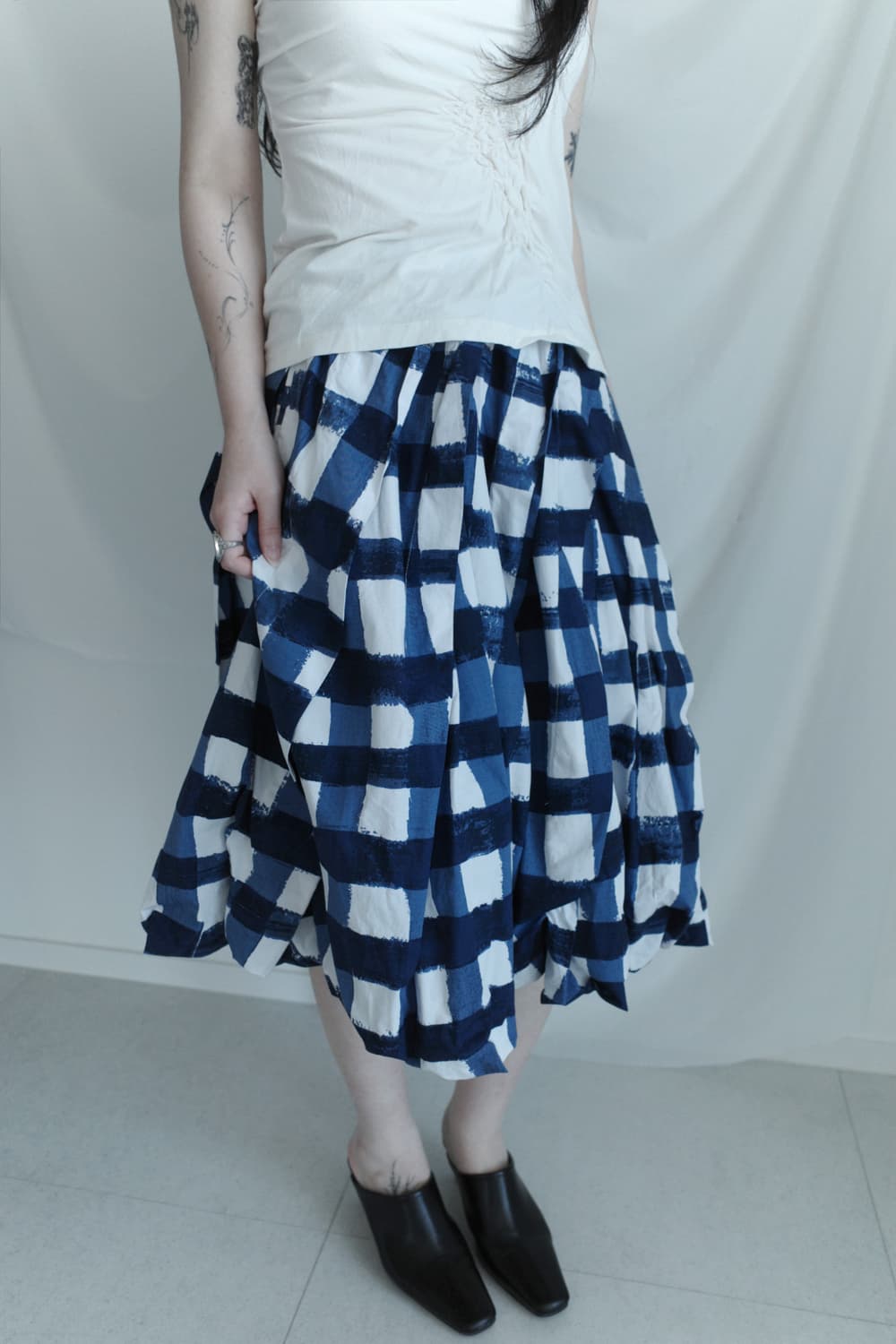 marni x uniqlo) check balloon skirt 상품이미지9