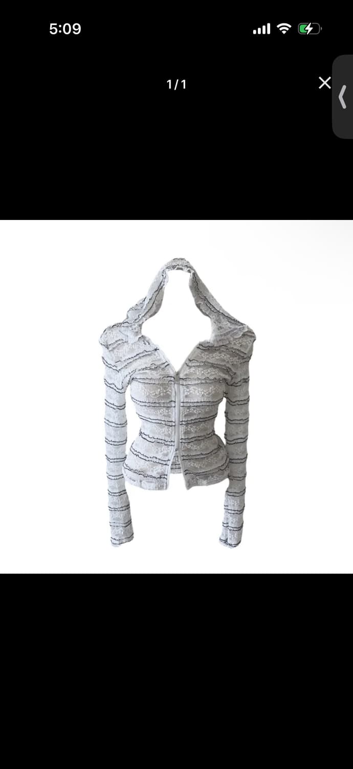 시스루 레이스 후드집업 상품이미지1