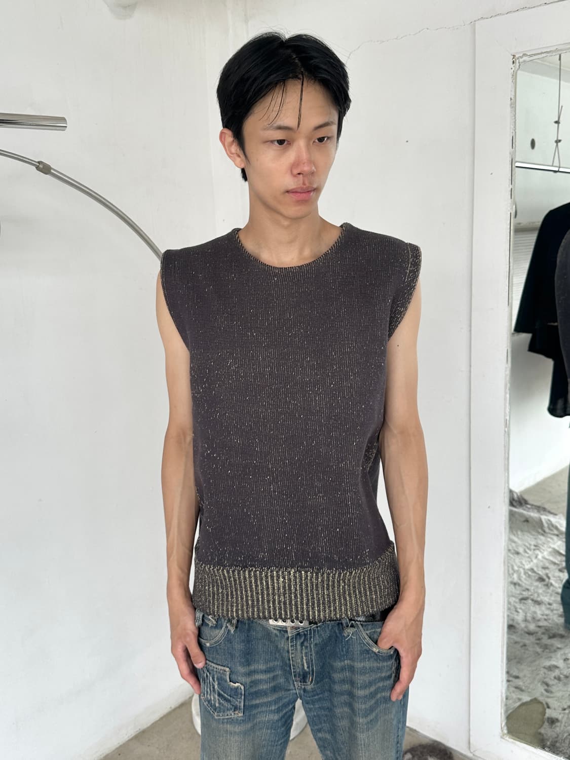 gr10k 에임리스 니트 베스트 상품이미지1