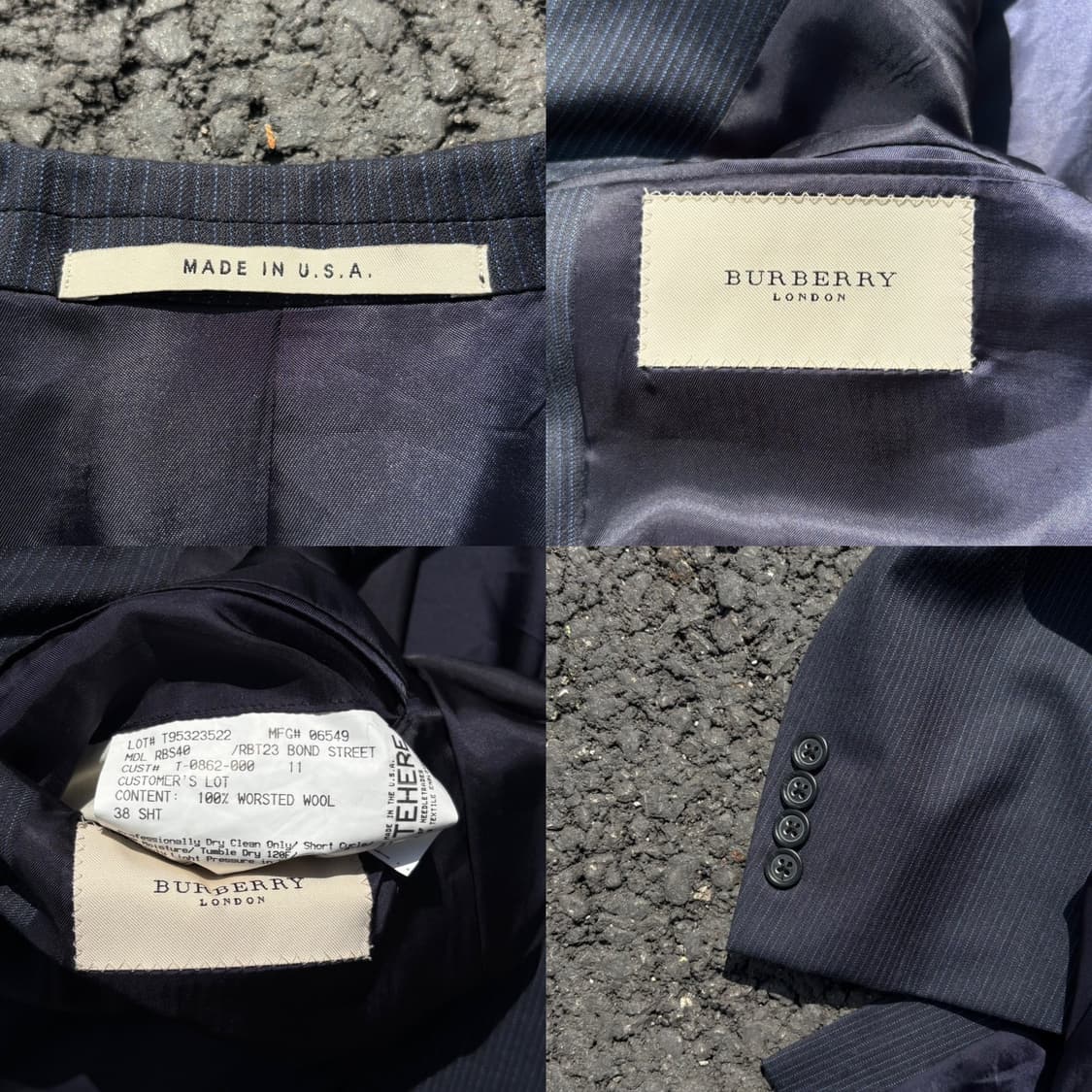 Burberry 버버리 스트라이프 네이비 블레이저 자켓 상품이미지6